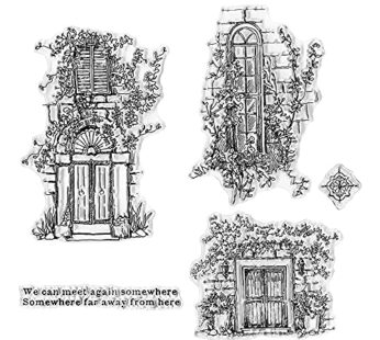 Fairy Door Window Vines Clear Stamps for Card Making Scrapbooking Crafting DIY Decorations