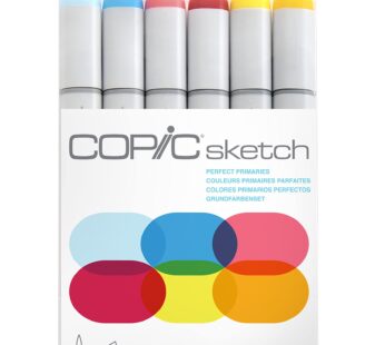 Copic Alcohol Sketch Marker Set, Perfect Primaries, 6 Count