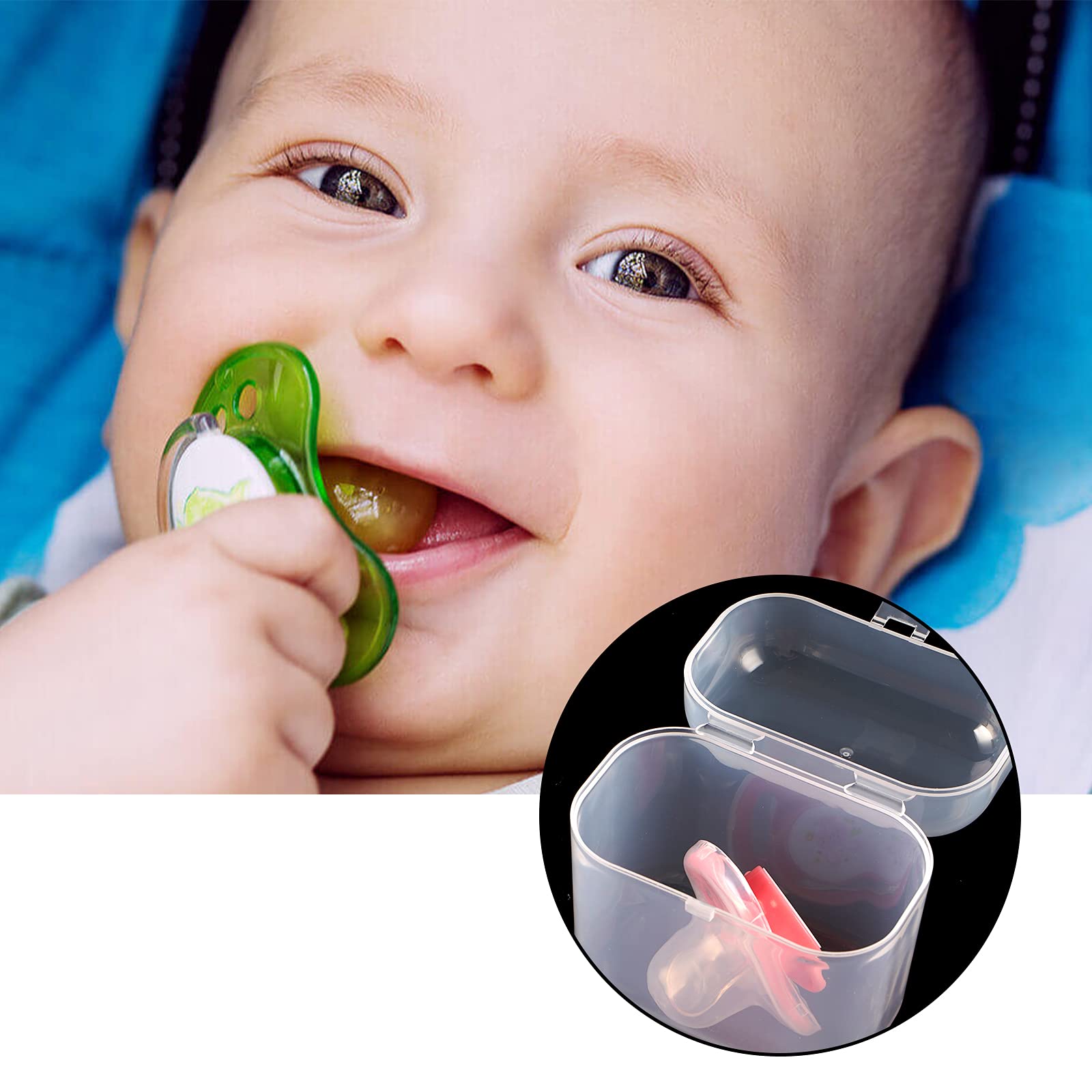 Accmor Pacifier Container Can Storage 2 Pacifiers, Baby Pacifier Holder Case for Travel, B - Image 7