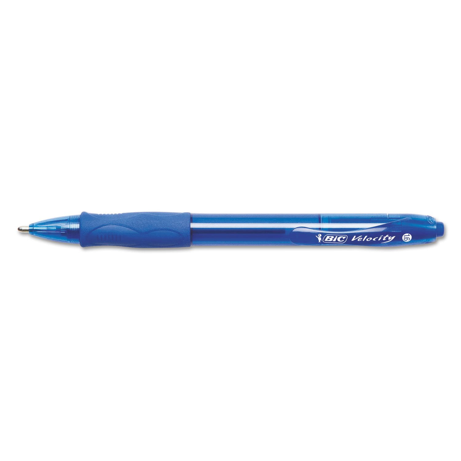 BIC Atlantis Velocity Bold Retractable Ball Pen, Bold Point (1.6mm), Blue, 12-Count, Rubbe - Image 2