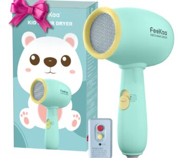 Kids Hair Dryer, FeeKaa Kids Blow Dryer for Girls, Low Noise Gentle Heat for Kids Skin, Gi
