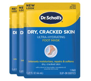 Dr. Scholl’s Ultra Hydrating Foot Mask 3 Pack , Intensely Moisturizes Repairs and Softens