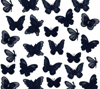30 PCS Double Layers Lace Butterfly Applique Embroidery Butterfly Sew Iron On Patch, Organ