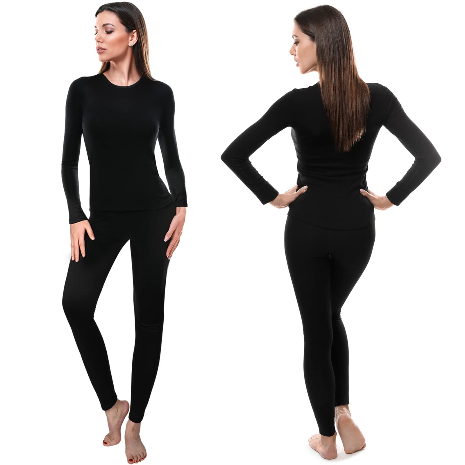 Patelai 3 Sets Thermal Underwear for Women with Fleece Lined Long Underwear Women Base Lay - Image 2