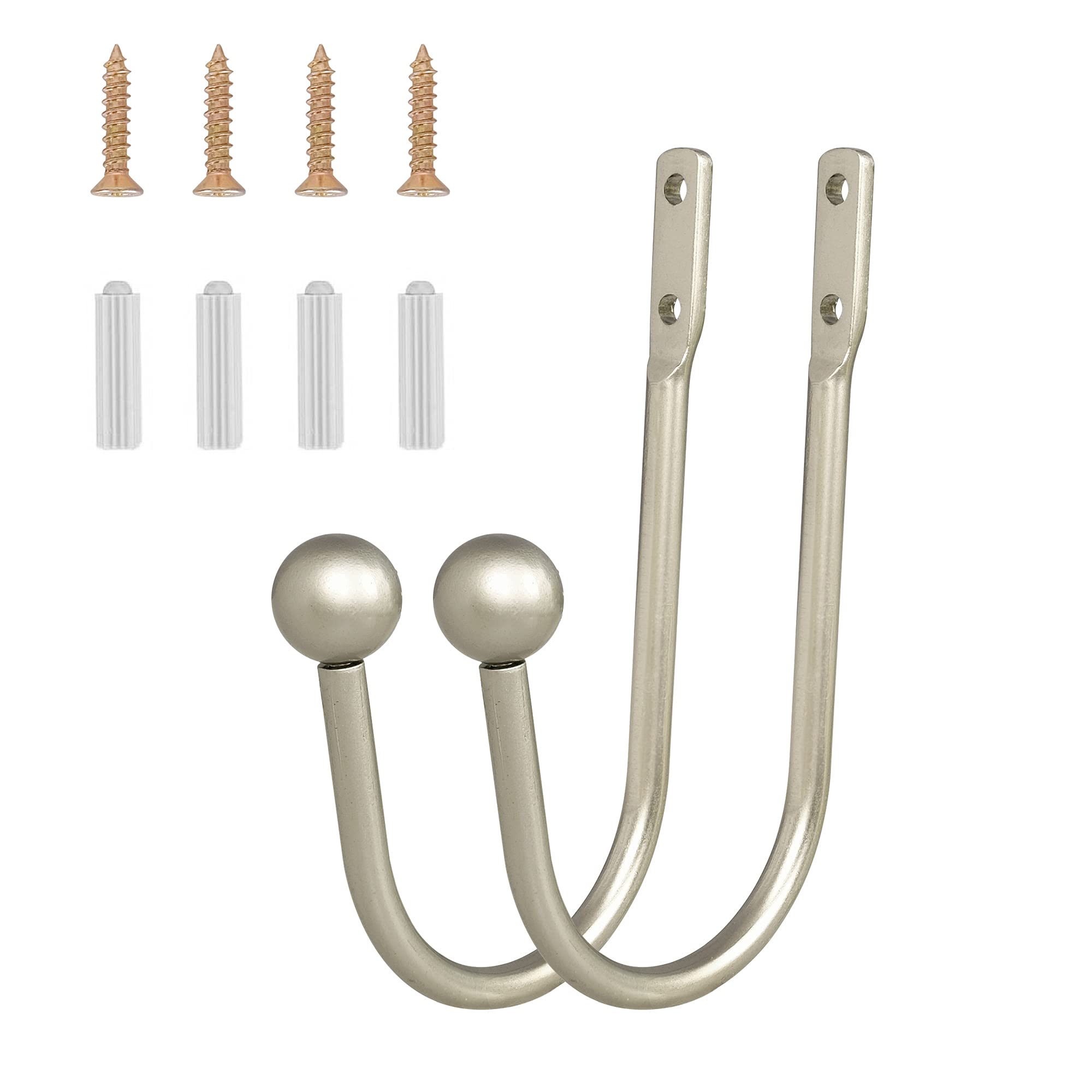 Curtain Holdback, 2 Pcs Wall Mounted Drapery Tiebacks with Screws, Heavy Duty Metal Decora - Image 2