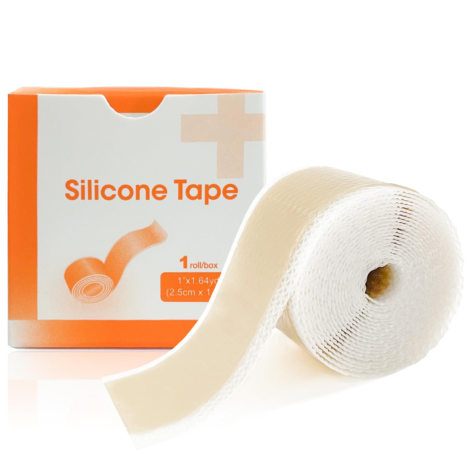 Silicone Scar Sheets (1" x 60"Roll), Soft Silicone Scar Tape for Scars Removal, Reusable E