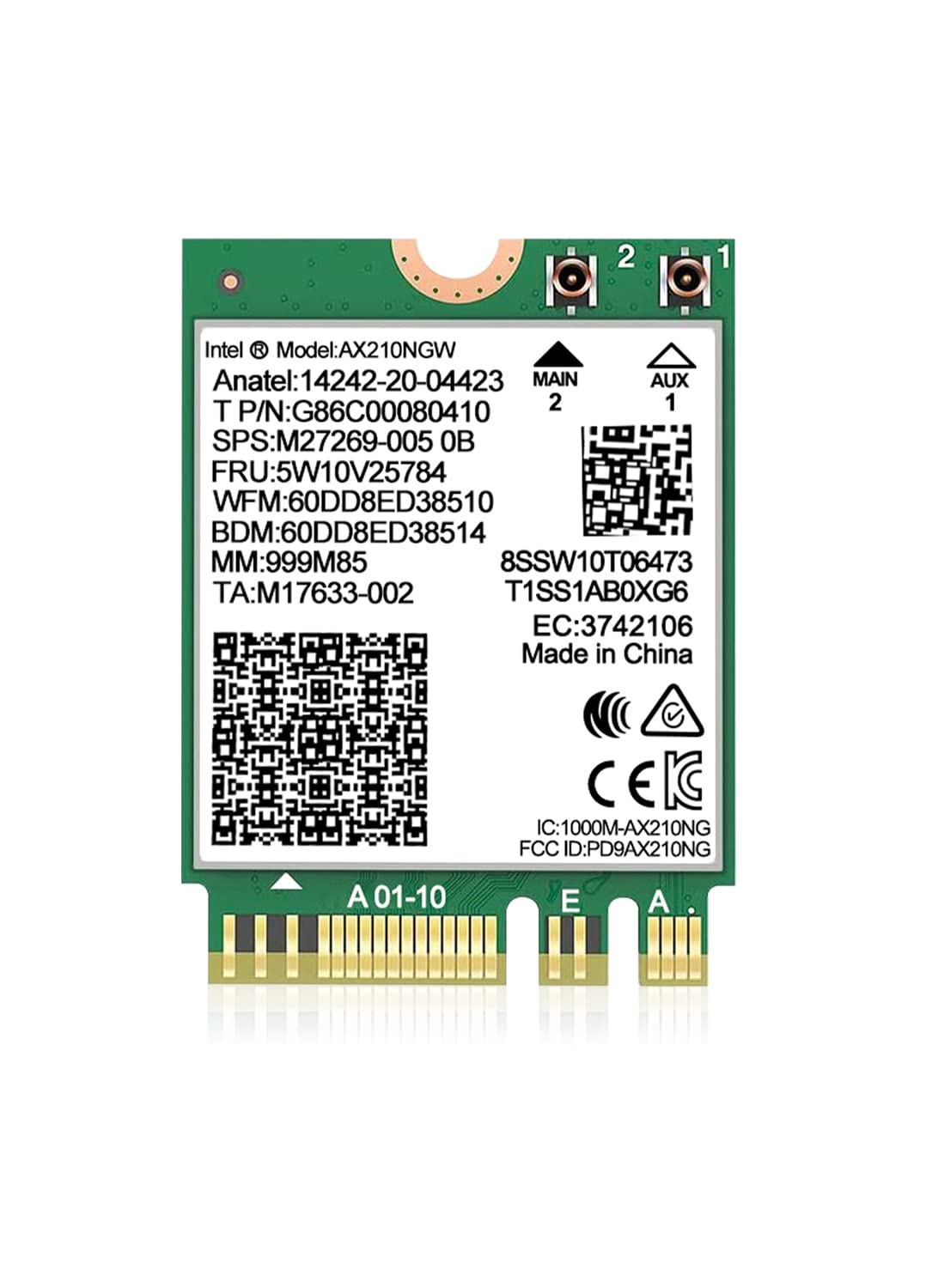 WiFi 6E Wireless Card Intel AX210 NGW Bluetooth 5.3 Tri-Band 5400Mbps Network Adapter for