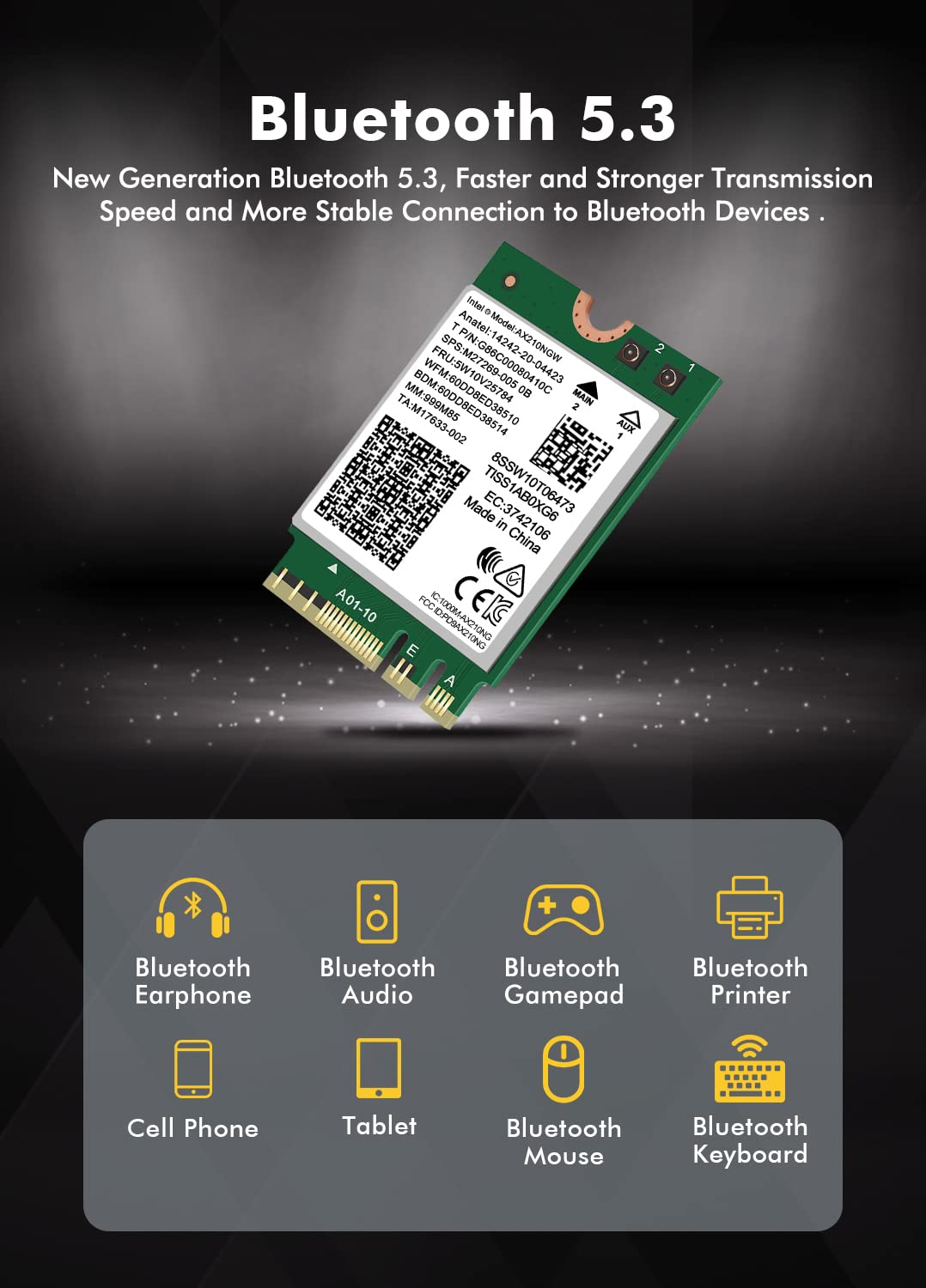 WiFi 6E Wireless Card Intel AX210 NGW Bluetooth 5.3 Tri-Band 5400Mbps Network Adapter for - Image 4