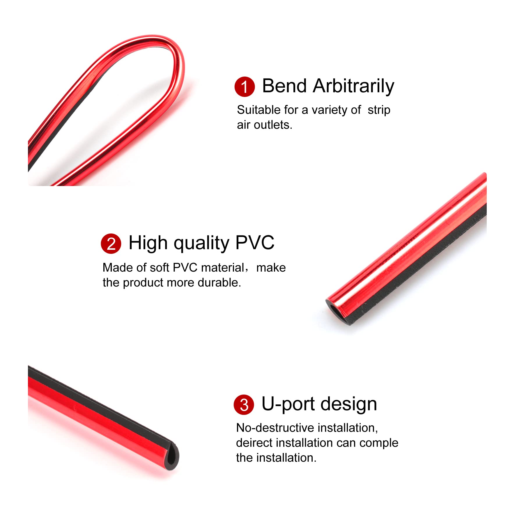 SINGARO 20 Pieces Car Air Conditioner Air Outlet Decorative Strips, Bendable DIY, Universa - Image 2