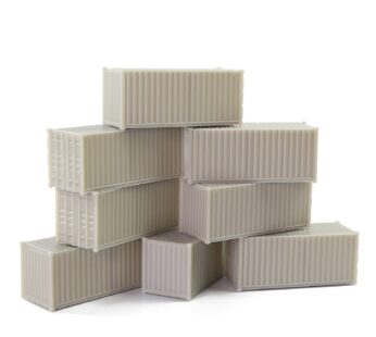 Evemodel C8720JJ 8pcs HO Scale 1:87 Shipping Container Blank Uncolored Cargo Box (20ft)