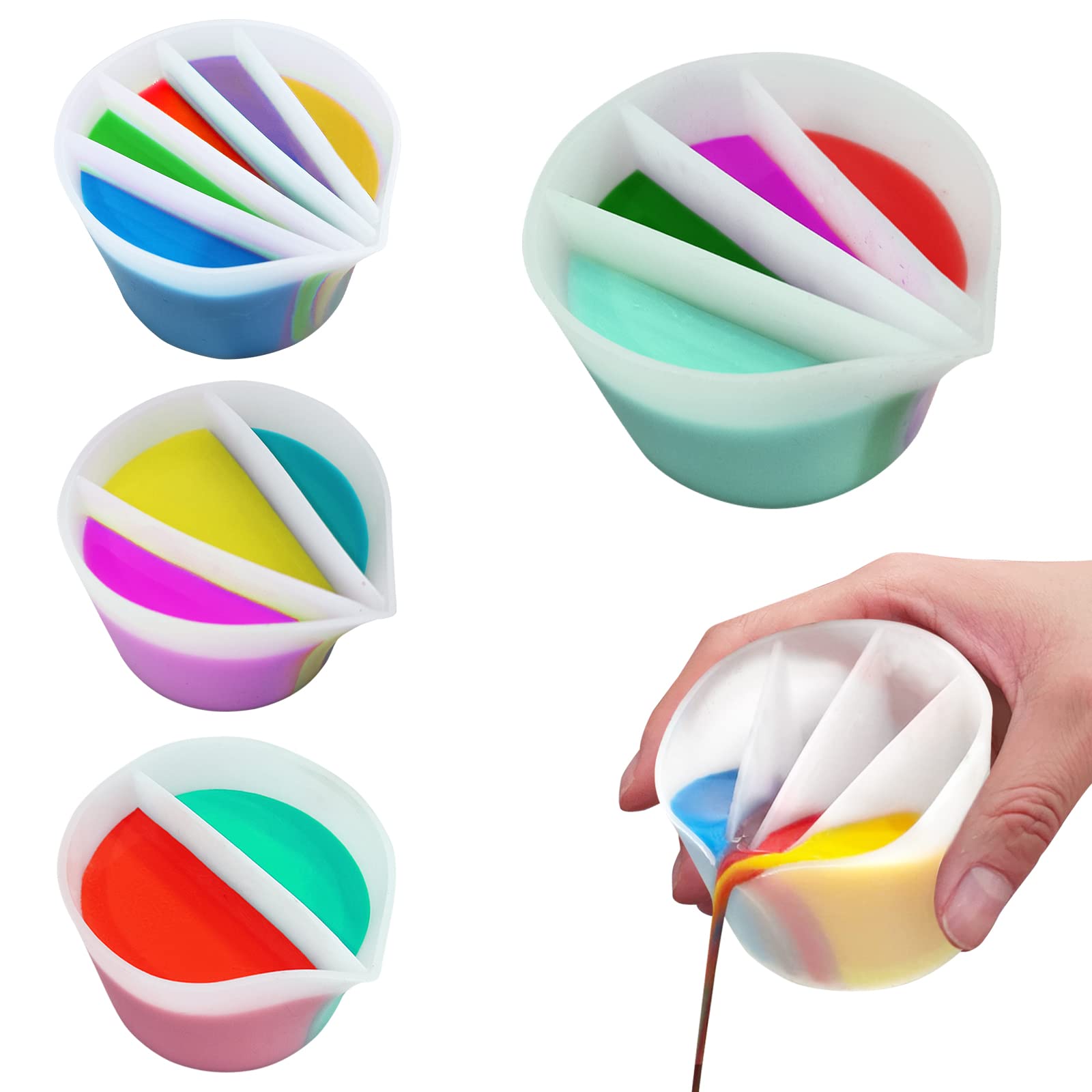 Split Cup for Paint Pouring Fluid Art Silicone Split Cup Resin Pouring Painting Tools DIY