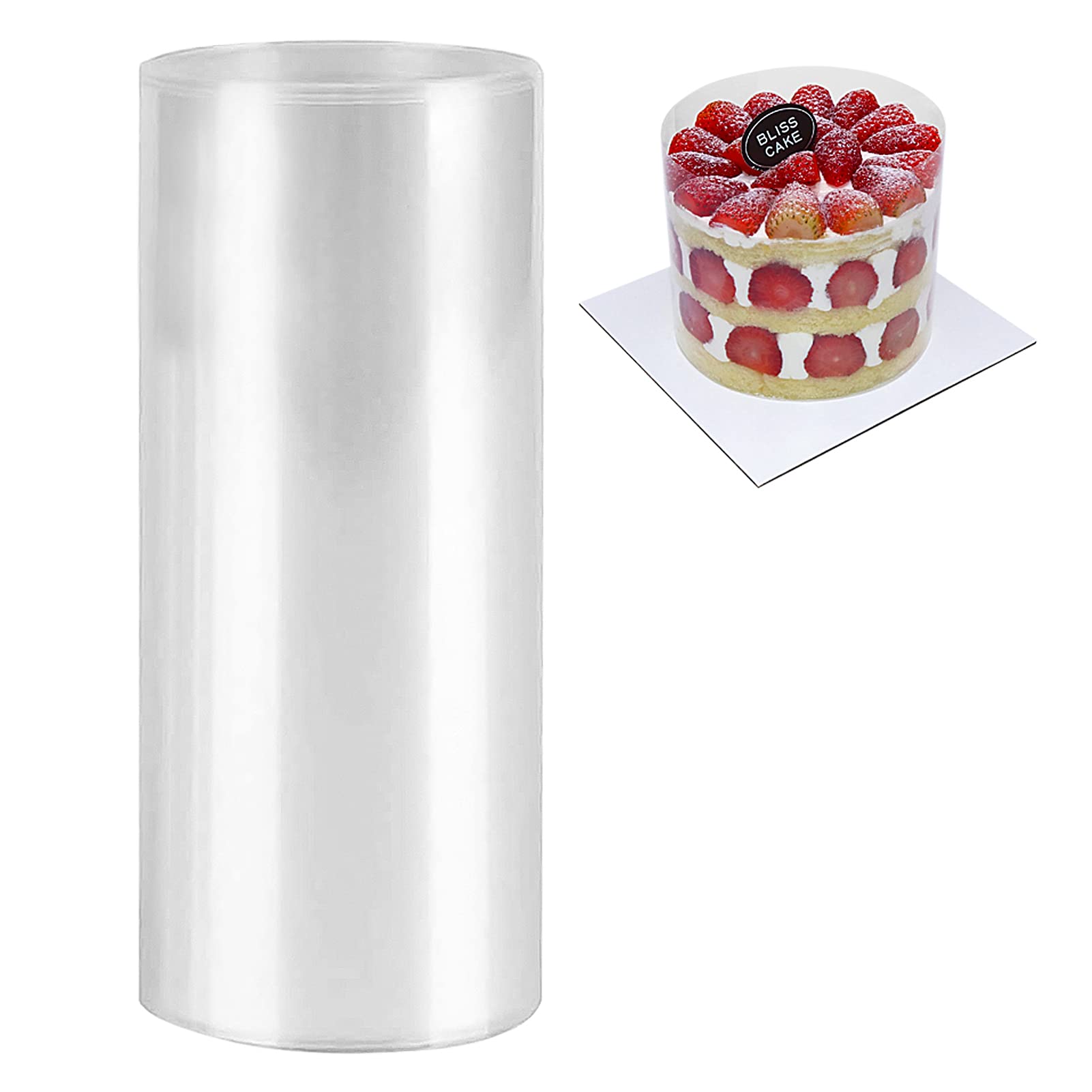 6 Inch Cake Collars, BYKITCHEN Acetate Sheets for Cake, Transparent Collar Acetate Roll, C
