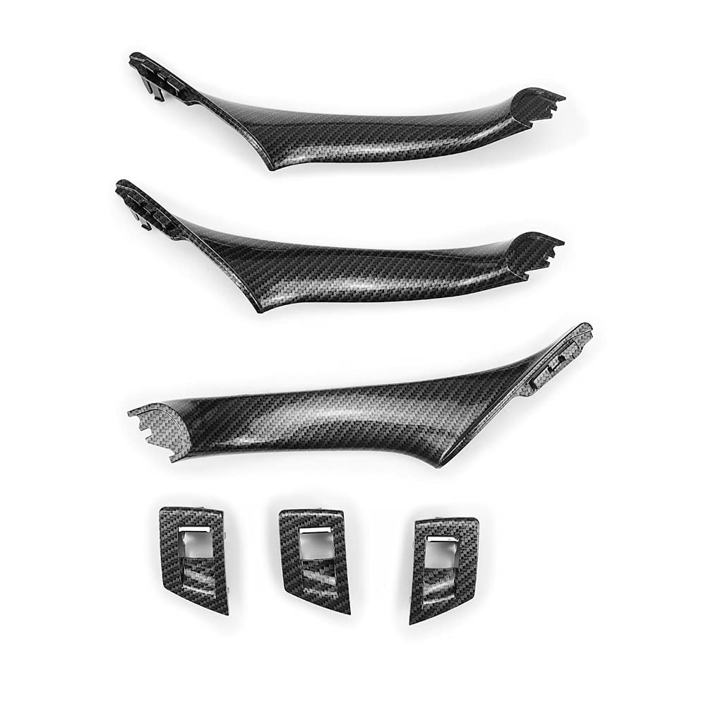 FEXON Carbon Fiber Window Switch Armrest Panel, Inner Door Pull Handle Trim Cover Kits Rep - Image 7