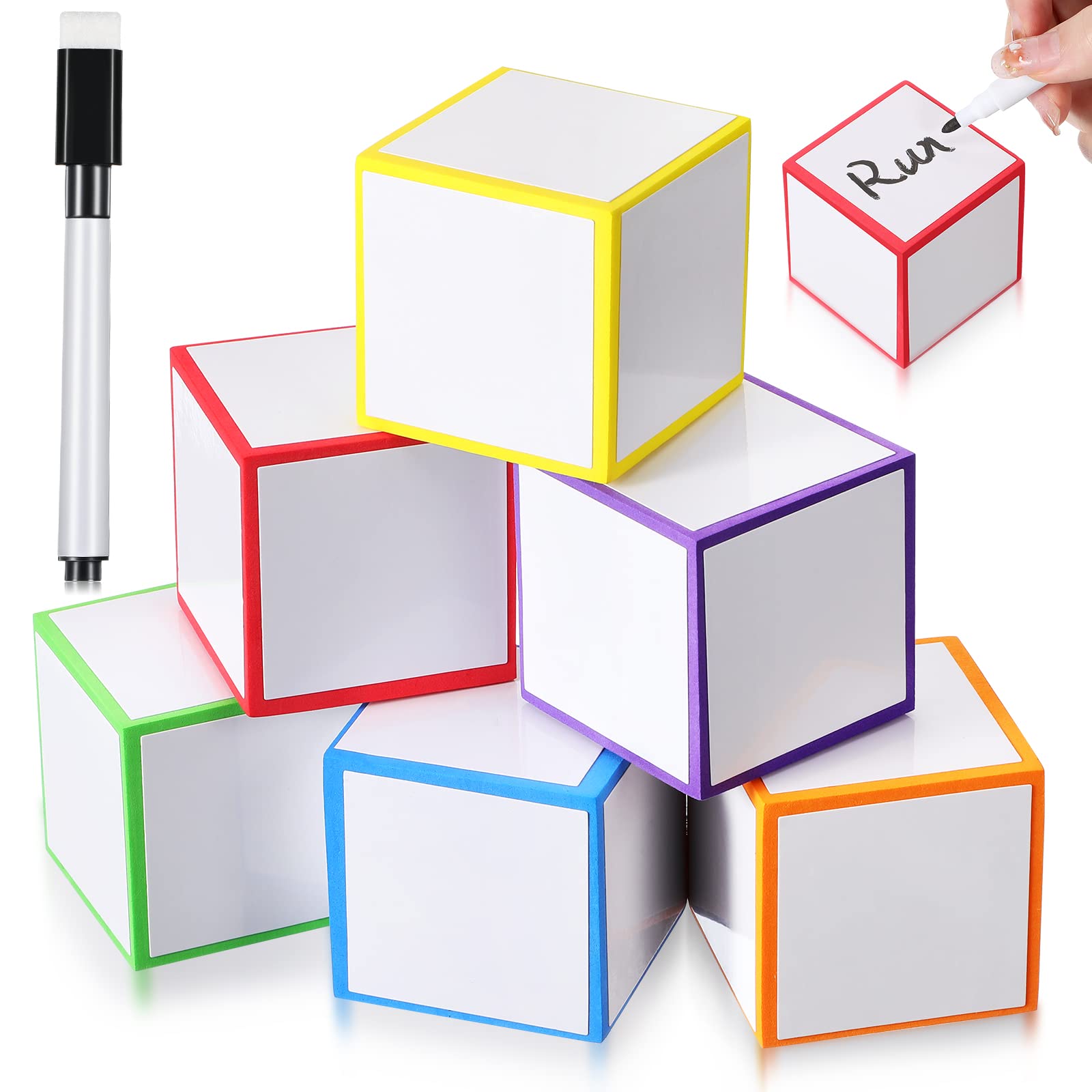 Dry Erase Blocks Foam Blank Dice Assorted Colors Dinner Decider Dice Small Dry Erase Cubes