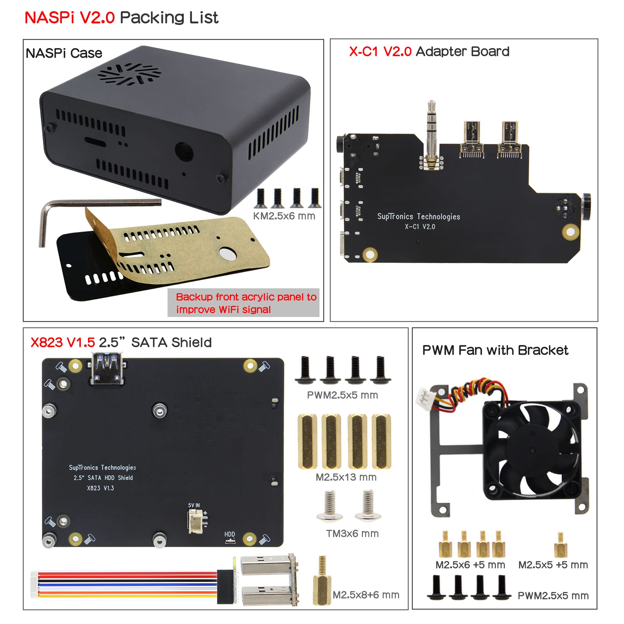Geekworm NASPi V2.0 2.5 inch SATA HDD/SSD NAS Storage Kit with Safe Shutdown & Auto Power - Image 8