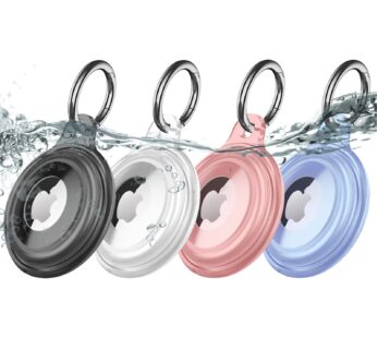 4 Pack IPX8 Waterproof AirTag Keychain Holder Case, Lightweight, Anti-Scratch, Easy Instal