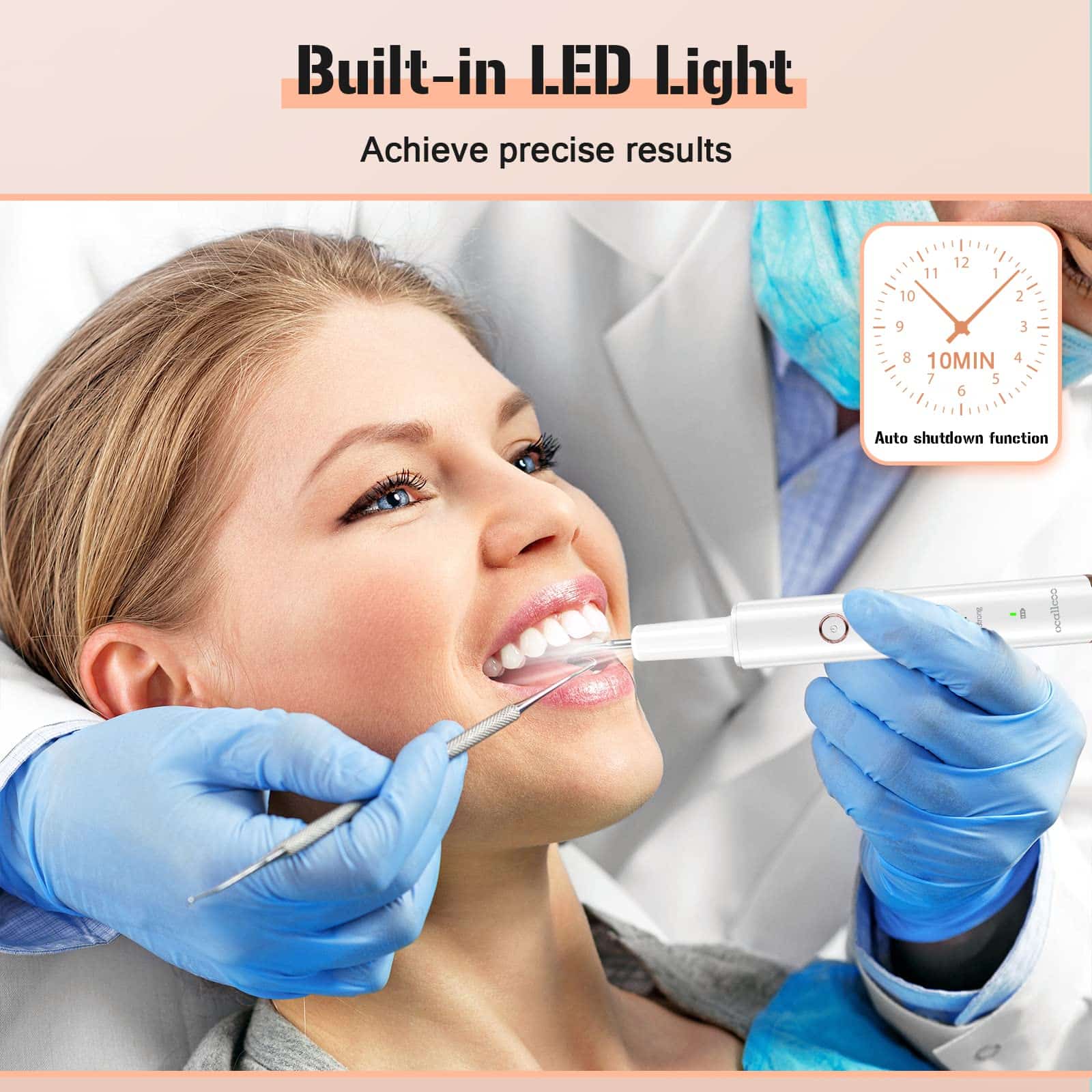 Plaque Remover for Teeth, Electric Tooth Cleaner Tartar Remover for Teeth with LED Light,4 - Image 6