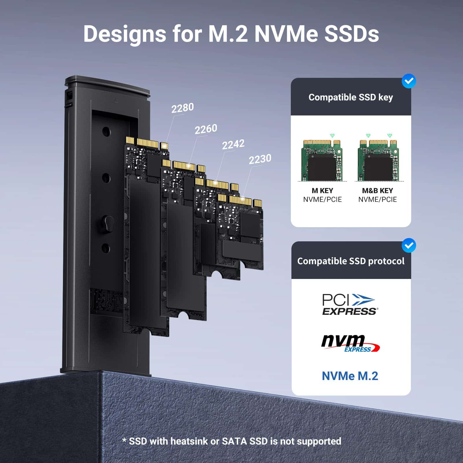 UGREEN SSD Enclosure, Tool-Free USB C External, 10Gbps M.2 NVMe to USB Adapter/Reader Supp - Image 4