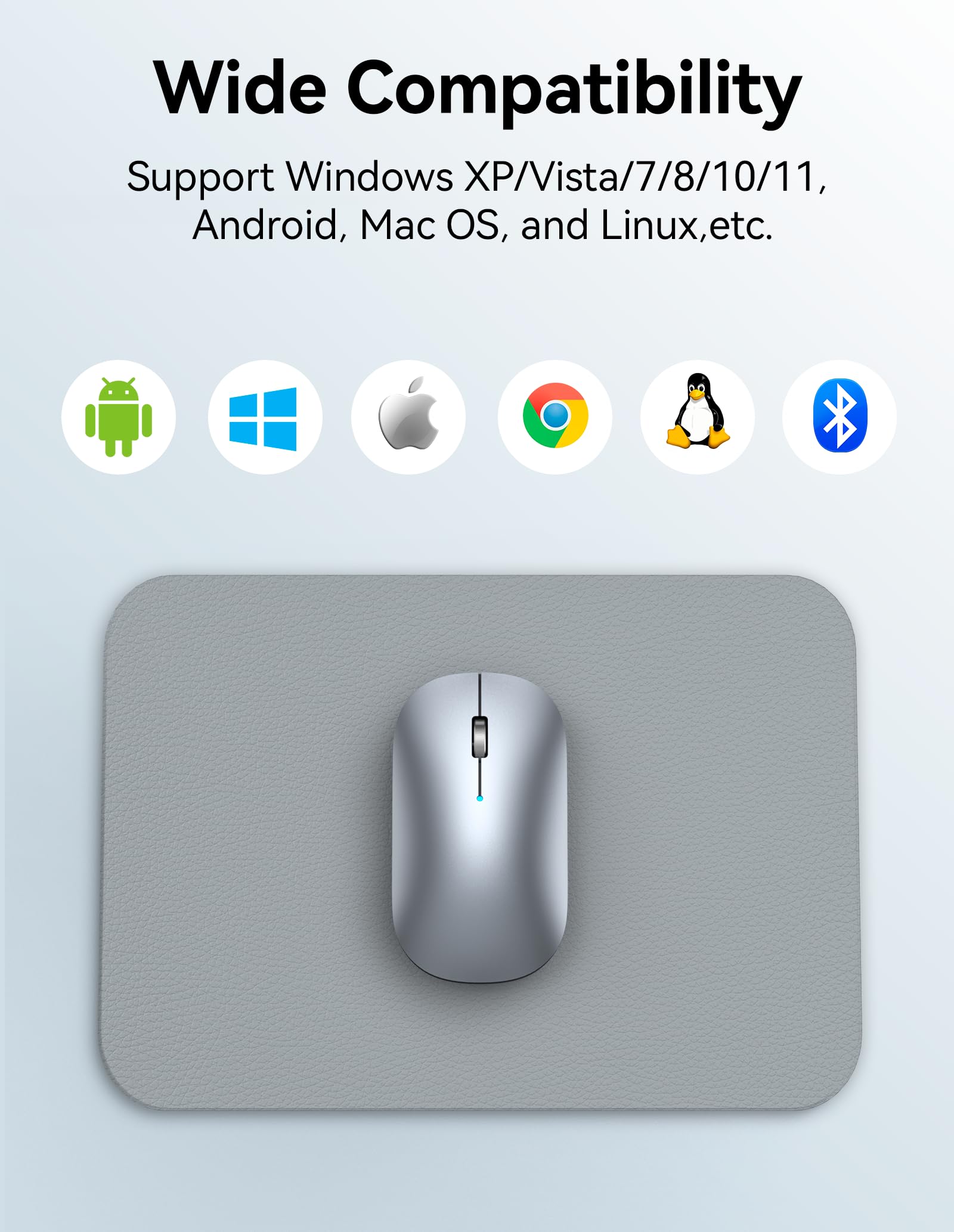 TECKNET Wireless Mouse, BT5.0/3.0 2.4GHz Silent Computer Mouse with USB Receiver,4000DPI R - Image 7