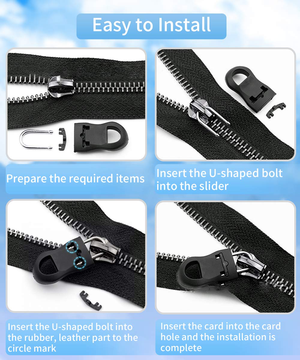 Zipper Pull, Universal Zipper Pull Replacement Kit, Removable Zipper Pulls Tab Replacement - Image 4