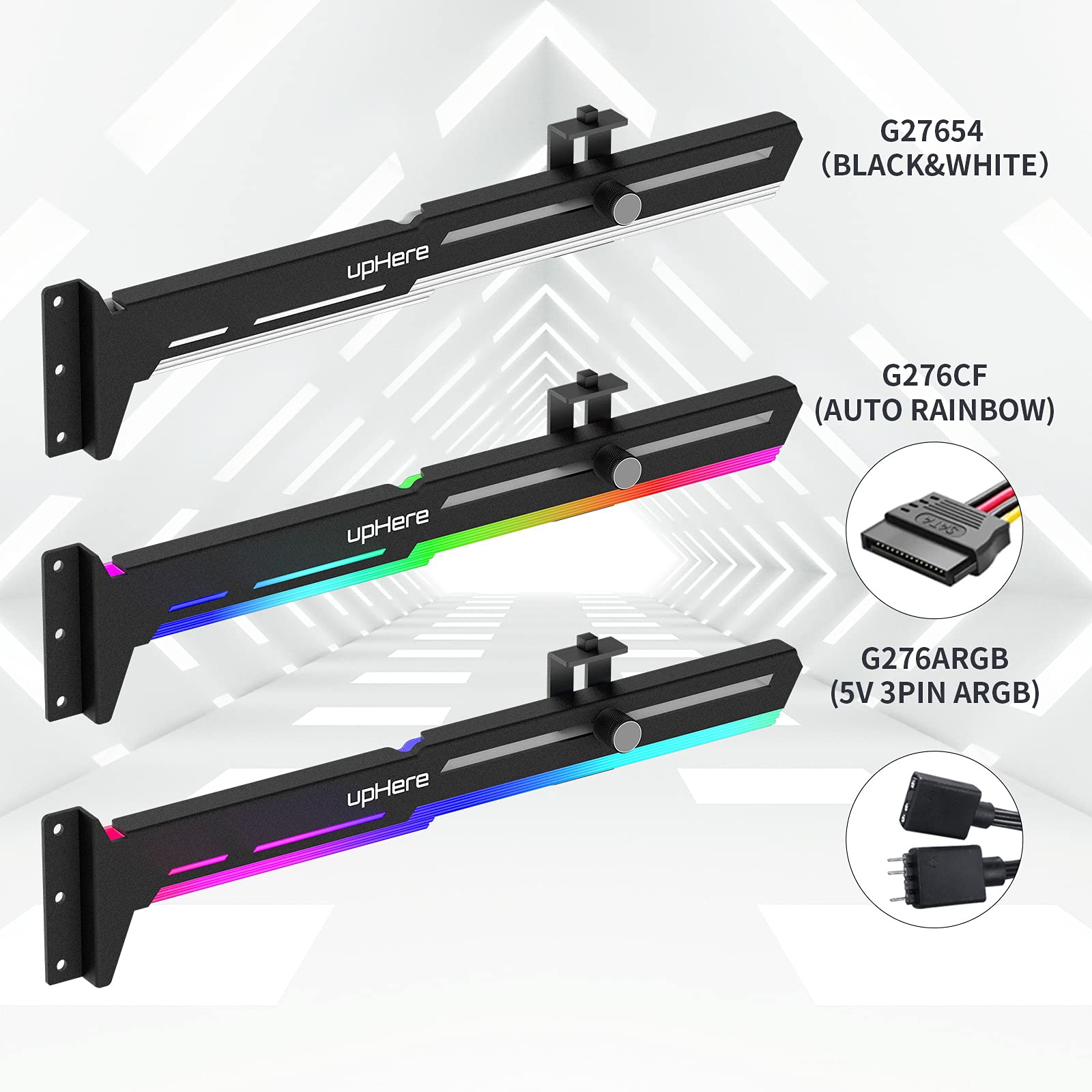 upHere 5V 3PIN Addressable RGB Graphics Card GPU Brace Support Video Card Sag Holder,Built - Image 6