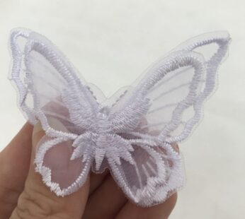 10PCS Butterfly Lace Applique Organza Embroidery Double Layers Butterfly Patches Sewing fo