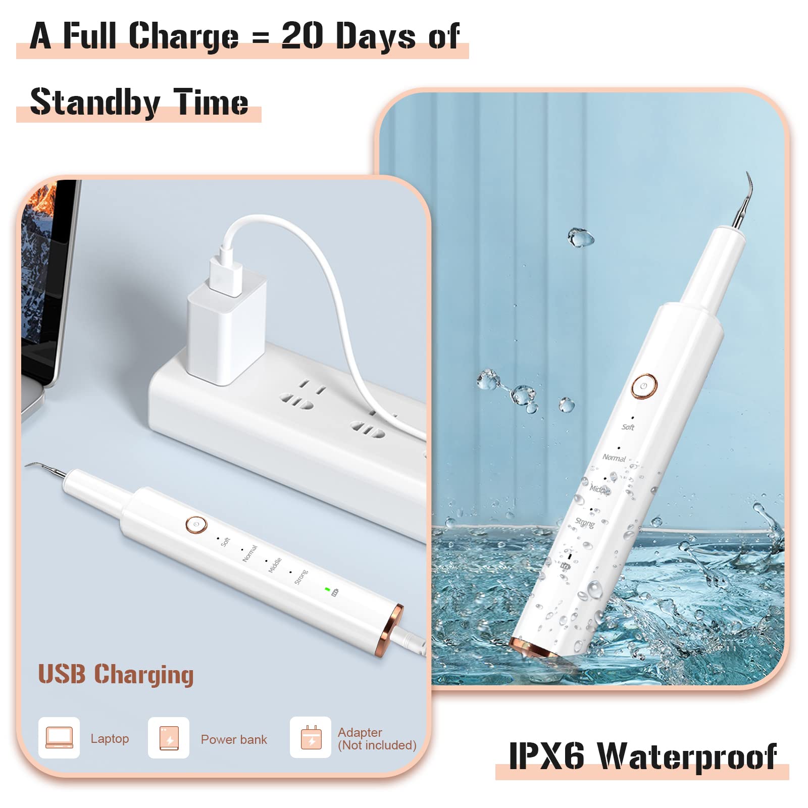 Plaque Remover for Teeth, Electric Tooth Cleaner Tartar Remover for Teeth with LED Light,4 - Image 8