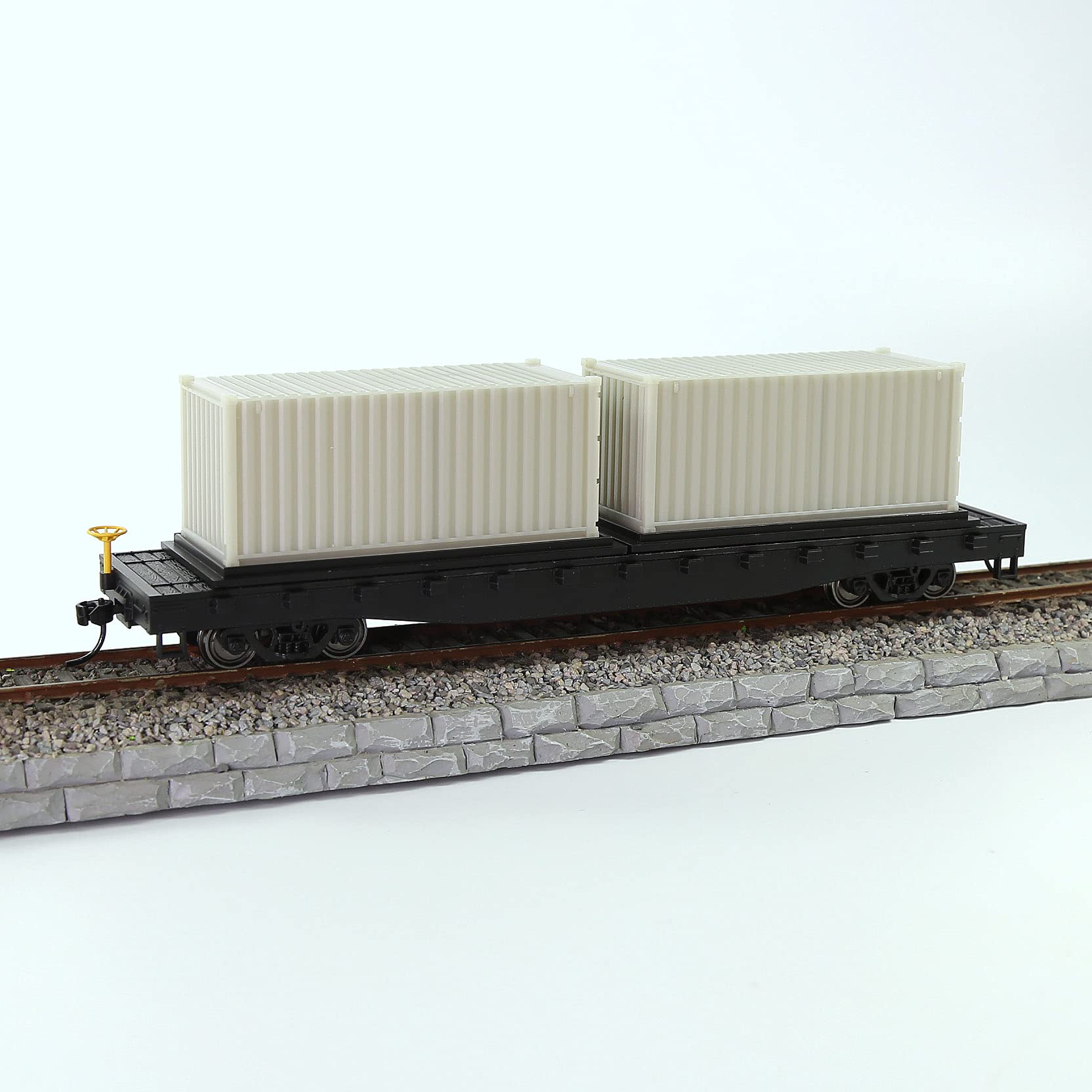 Evemodel C8720JJ 8pcs HO Scale 1:87 Shipping Container Blank Uncolored Cargo Box (20ft) - Image 3