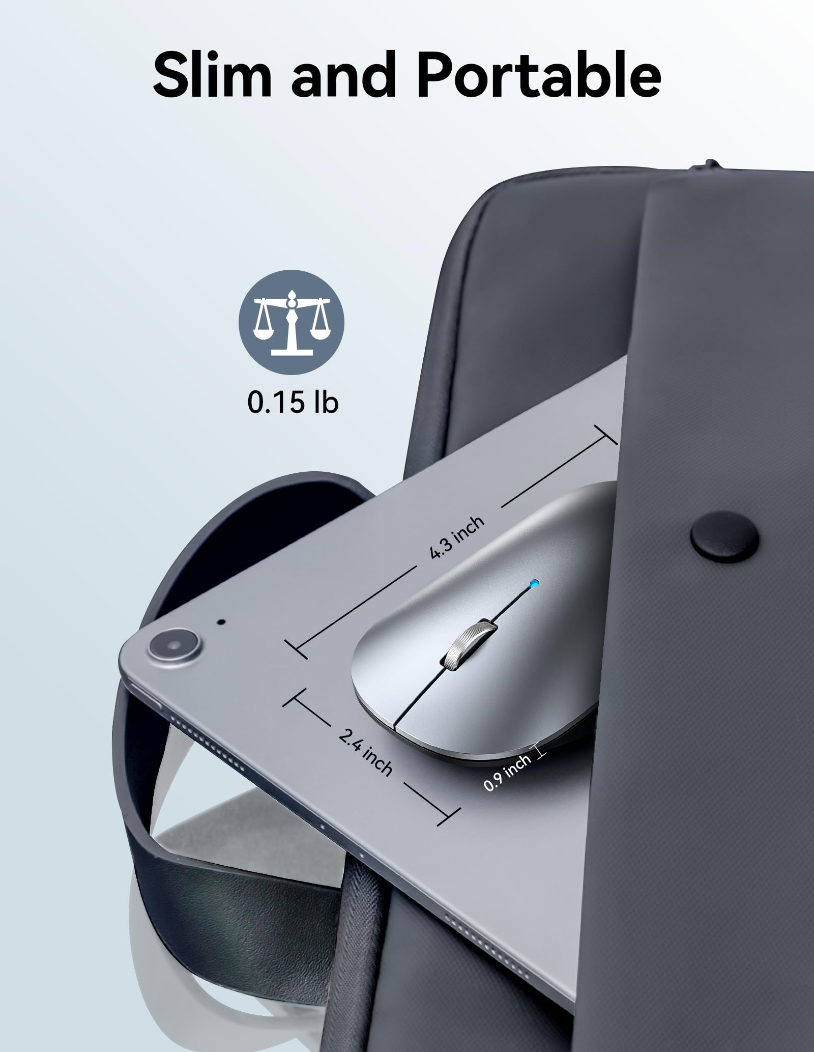 TECKNET Wireless Mouse, BT5.0/3.0 2.4GHz Silent Computer Mouse with USB Receiver,4000DPI R - Image 6