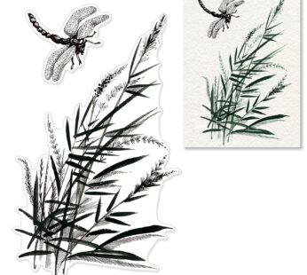 Leaves Clear Stamps for Card Making Decoration DIY Scrapbooking, Dragonfly Transparent Rub