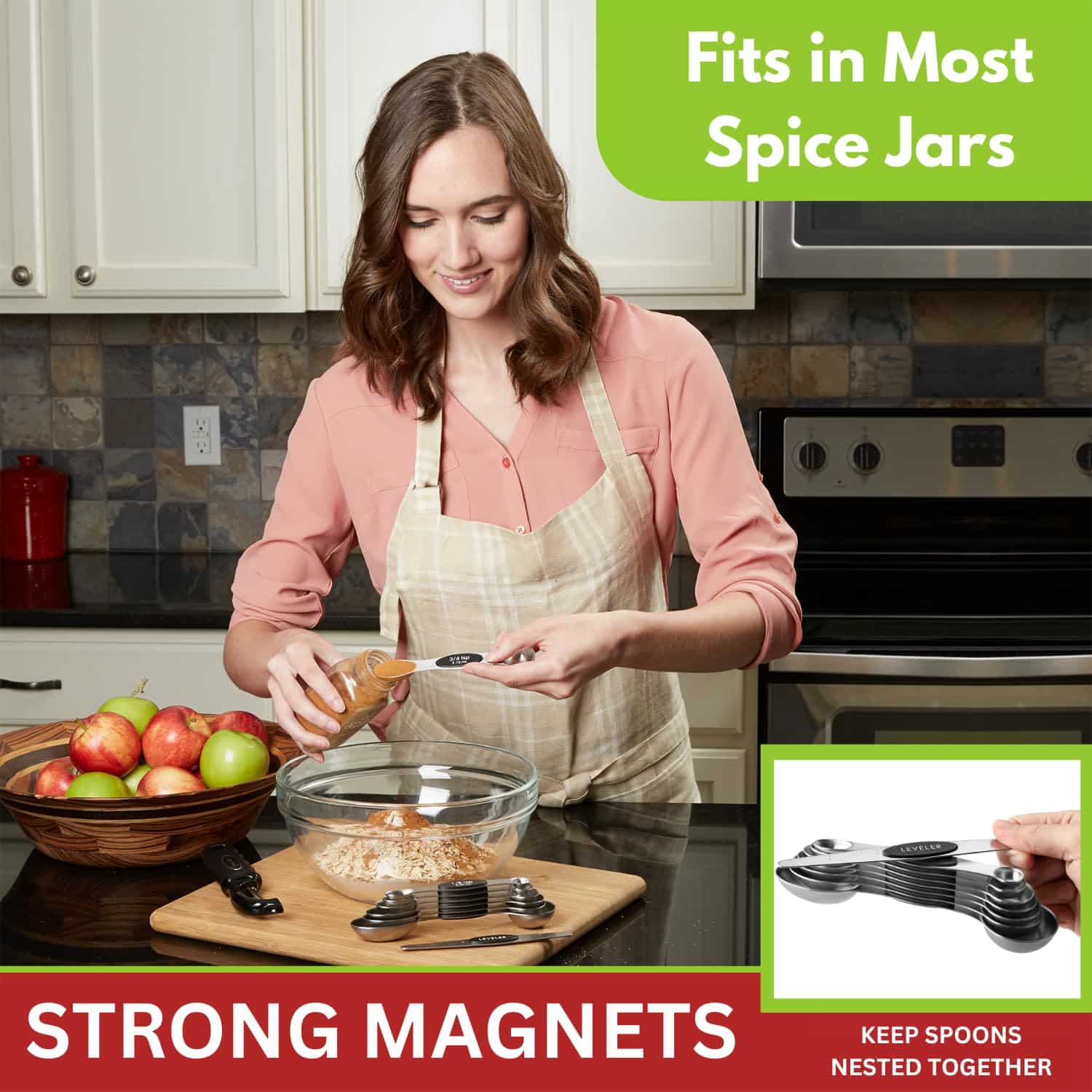 Spring Chef Magnetic Measuring Spoons Set with Strong N45 Magnets, Heavy Duty Stainless St - Image 2