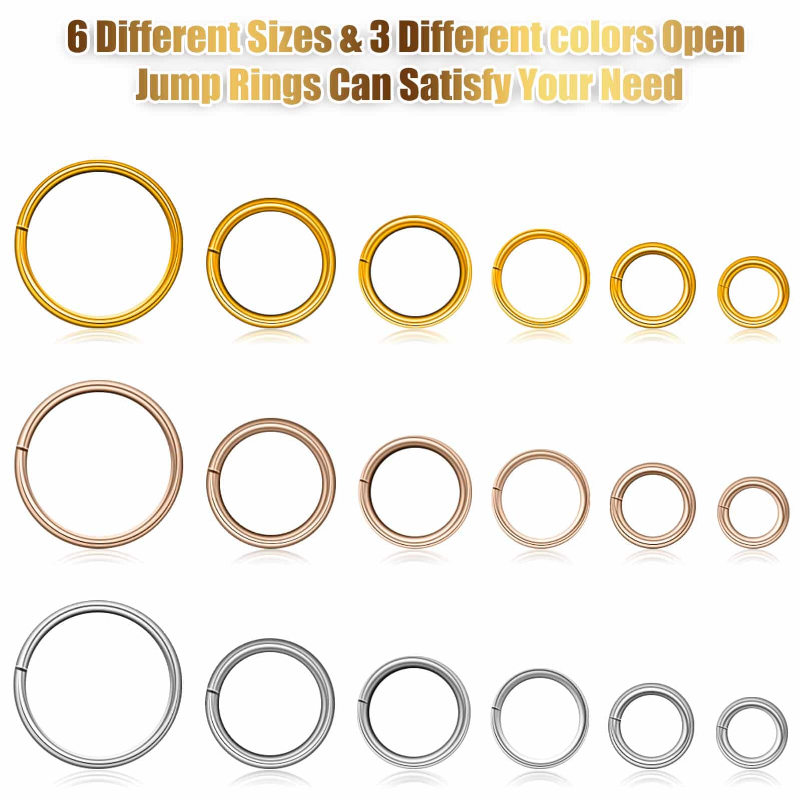 1014 Pieces Nail Dangle Charm Piercing Tool Hand Drill, Nail Charms 6 Sizes Jump Ring Conn - Image 3