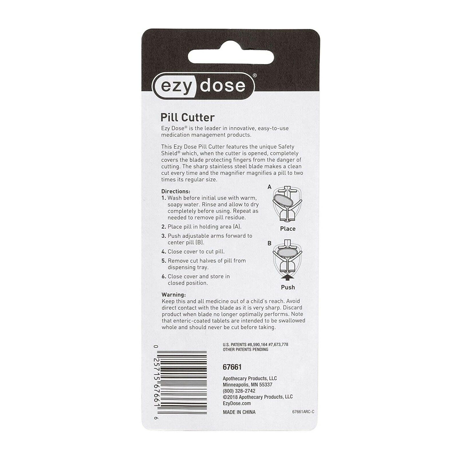 EZY DOSE Pill Cutter with Safety Shield and Magnifier, Daily Usage, Safely Cut Pills and V - Image 4