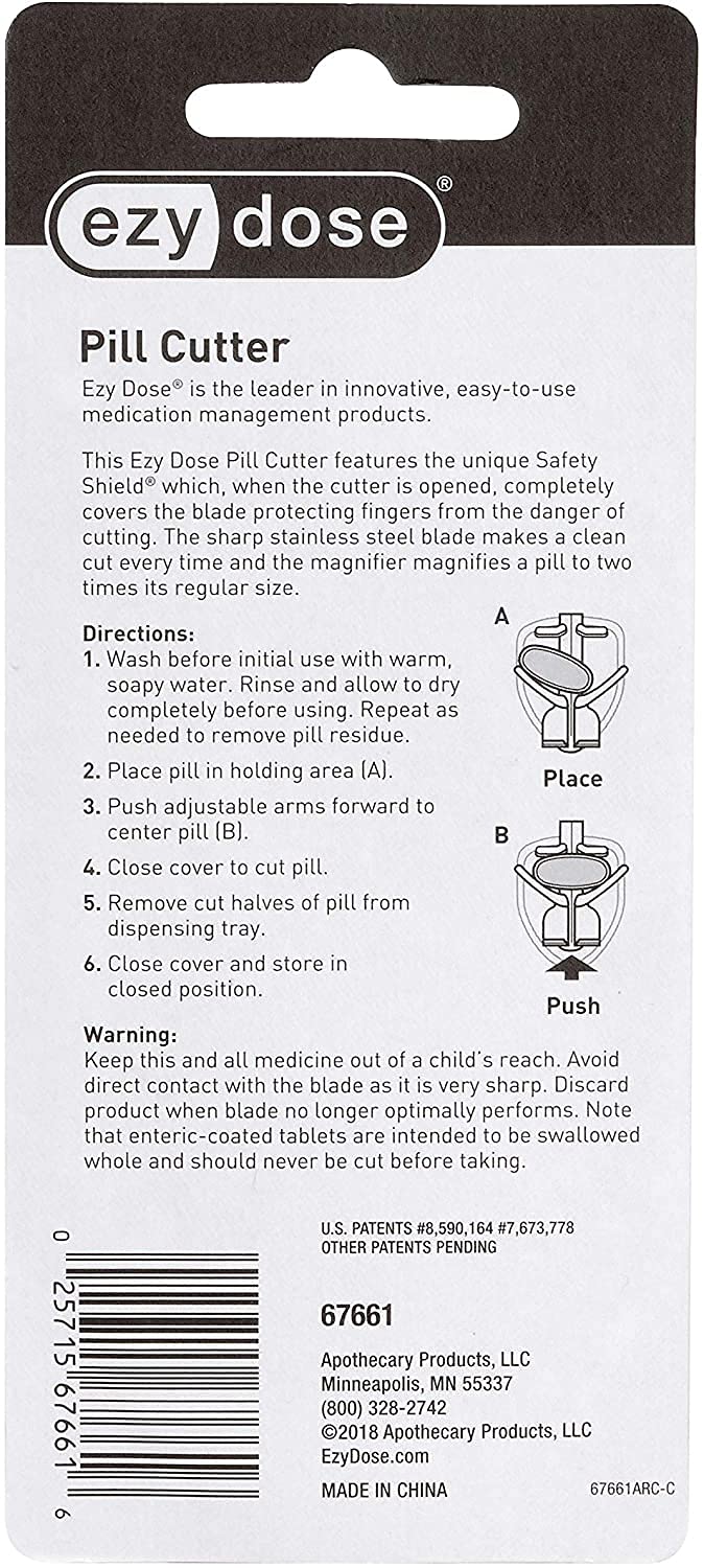 EZY DOSE Pill Cutter with Safety Shield and Magnifier, Daily Usage, Safely Cut Pills and V - Image 6