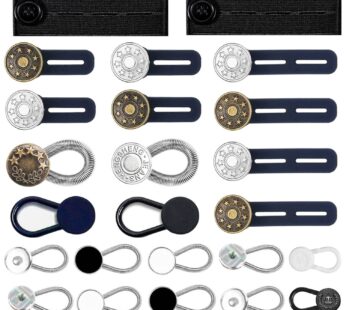 24 Pcs Extender Button Set, Flexible Adjustable Elastic Waist Extender Button, Invisible C