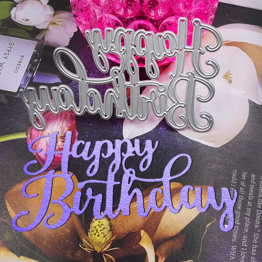 4 Set Die Cuts for Card Making, FineGood Happy Birthday Cutting Dies Card Making Supplies - Image 6