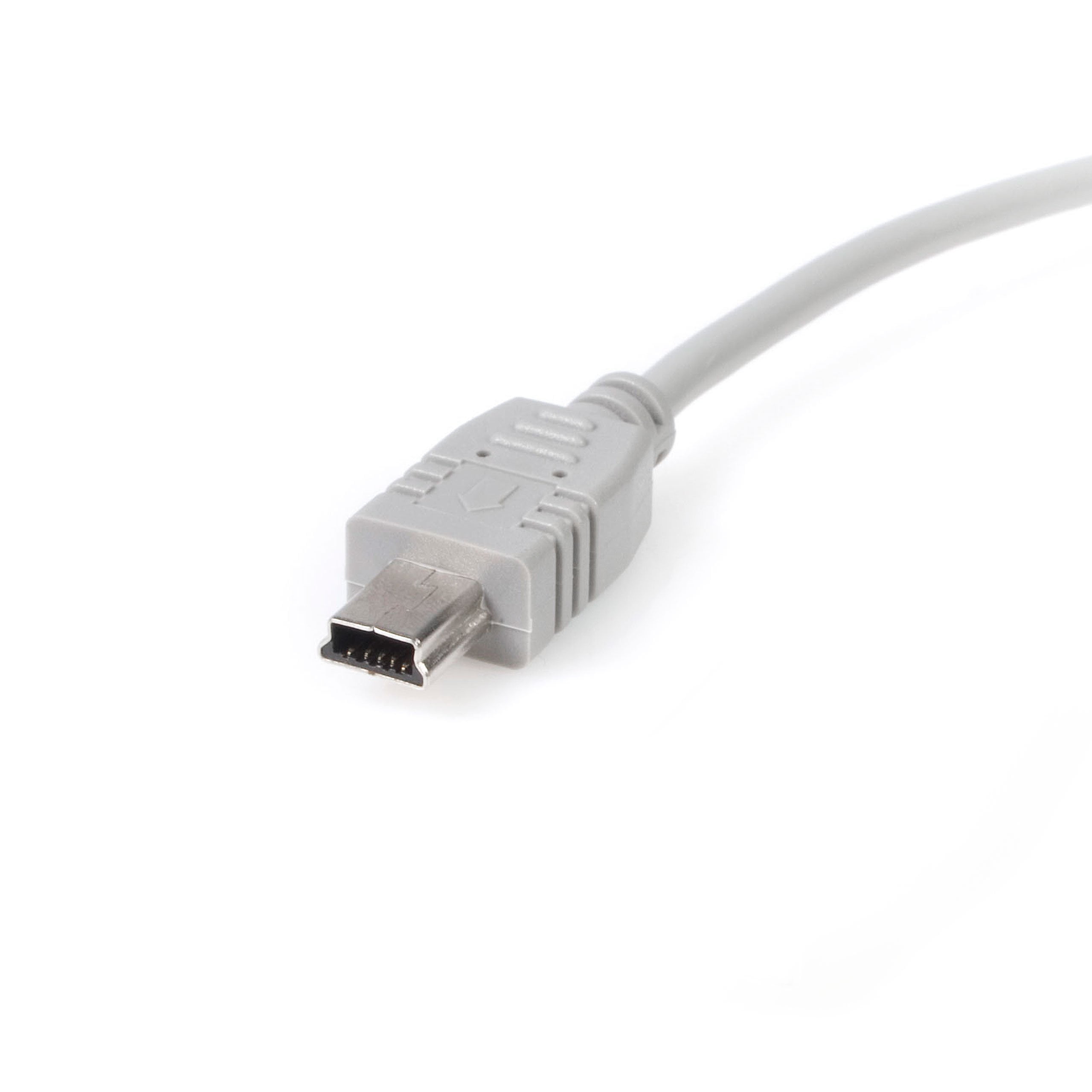 StarTech.com 1 ft. (0.3 m) USB to Mini USB Cable - USB 2.0 A to Mini B - Gray - Mini USB C - Image 3