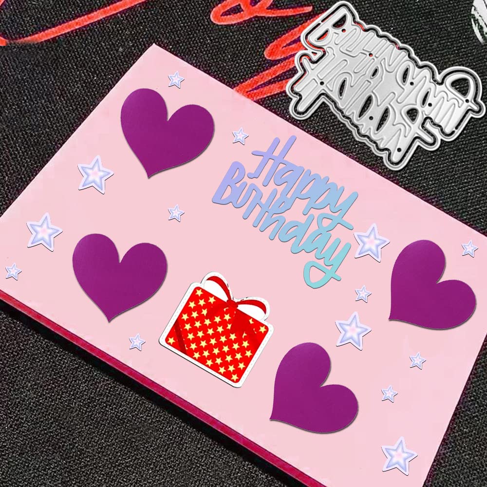 4 Set Die Cuts for Card Making, FineGood Happy Birthday Cutting Dies Card Making Supplies - Image 4