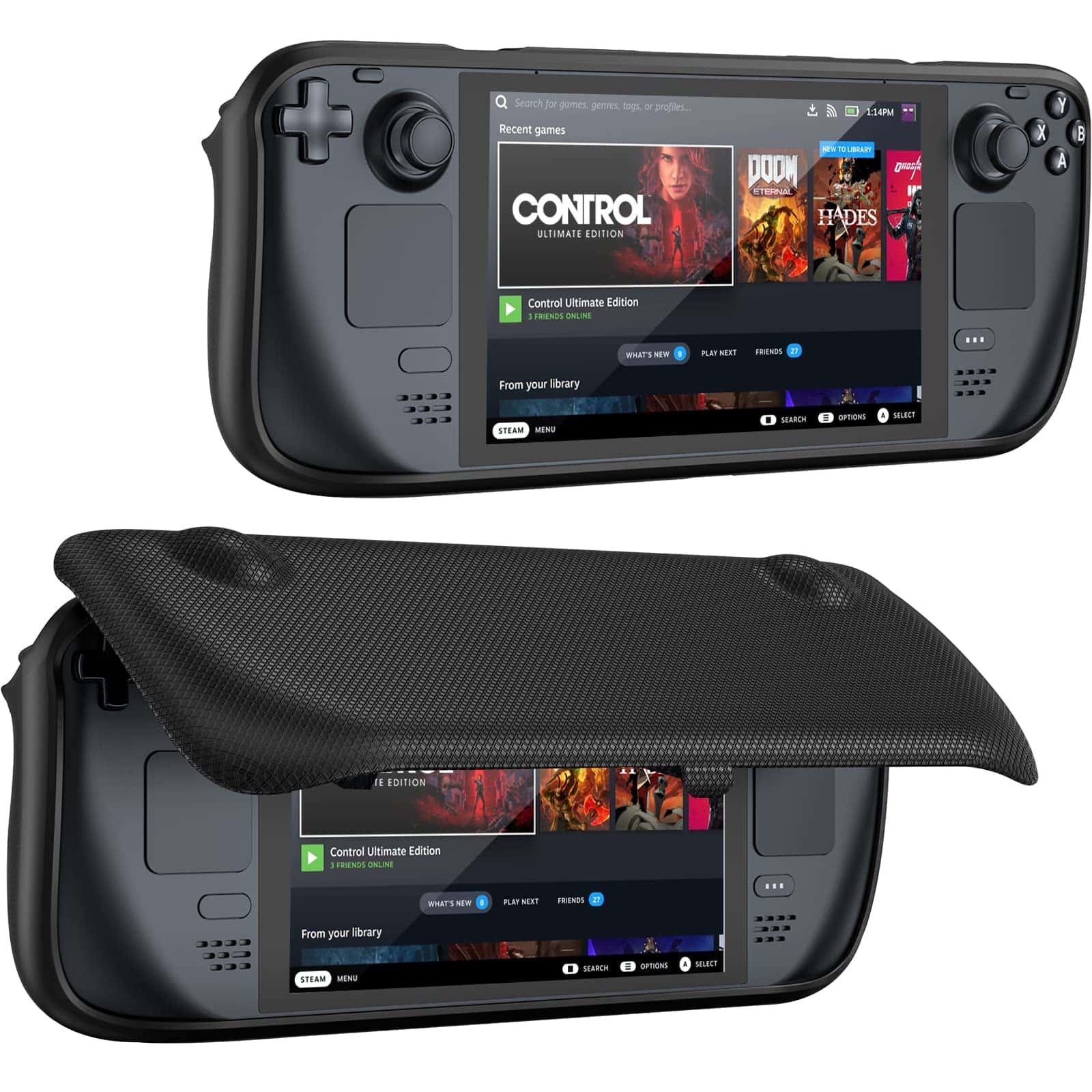 ProCase Upgraded Flip Case for Steam Deck/Steam Deck OLED with Front Cover 2023, Protectiv