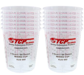 Custom Shop – Pack of 12-64 Ounce Graduated Paint Mixing Cups (2 Quarts) – Cups Have Calib