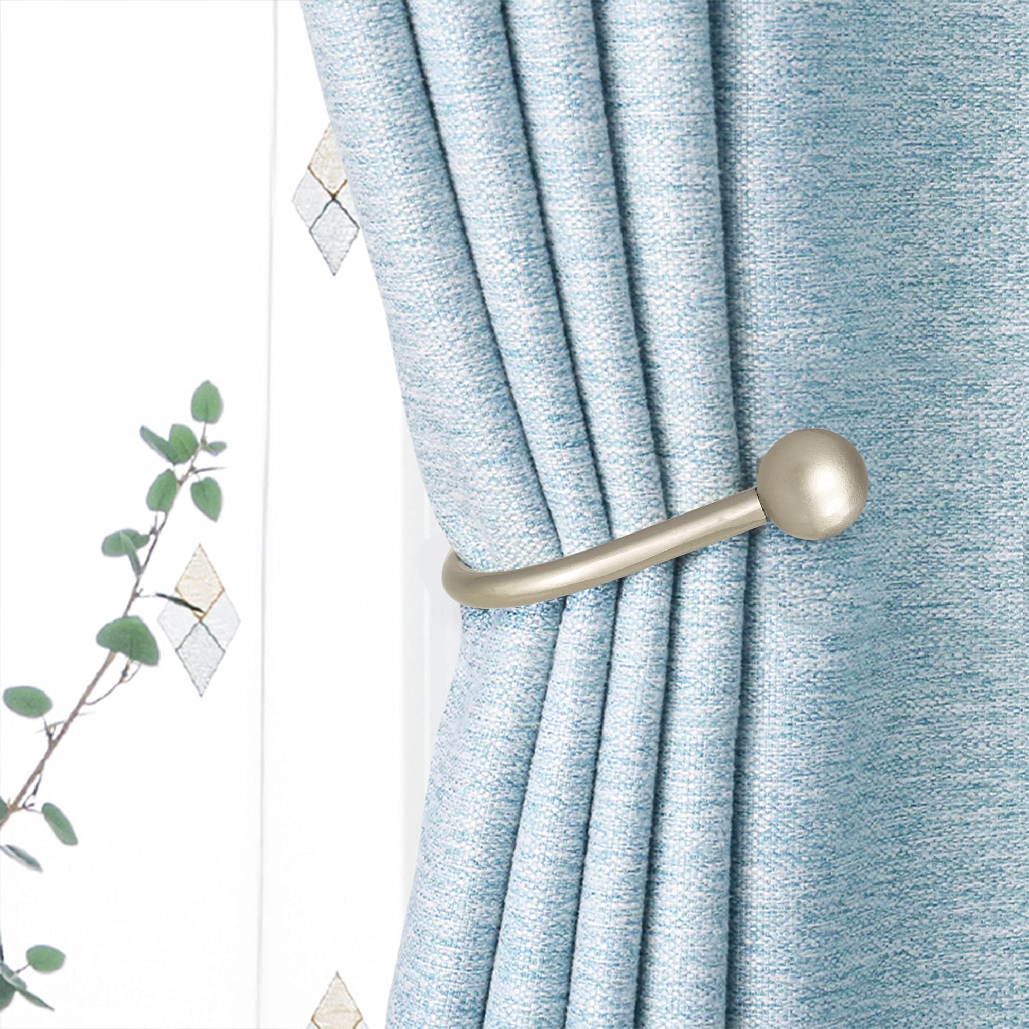 Curtain Holdback, 2 Pcs Wall Mounted Drapery Tiebacks with Screws, Heavy Duty Metal Decora - Image 7