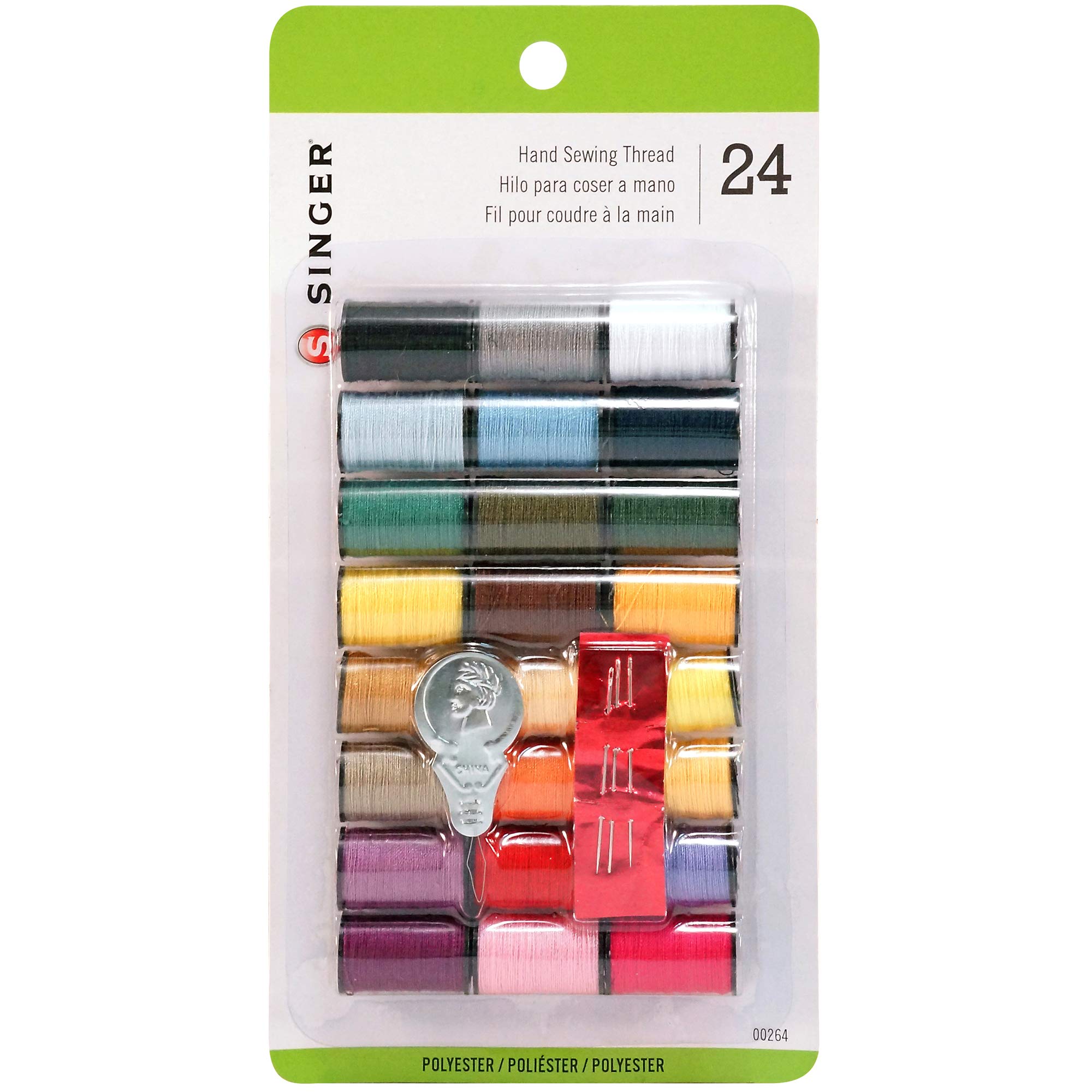 Singer 264 Polyester Thread, Assorted Colors, 24 Spools - Image 2
