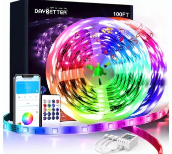 DAYBETTER Led Lights 100ft, 2 Rolls of 50ft Led Lights for Bedroom, Long Smart Led Strip L