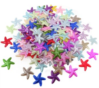 Honbay 300PCS Starfish Resin Flatback Cabochons Slime Charms Mixed Color Resin Embellishme