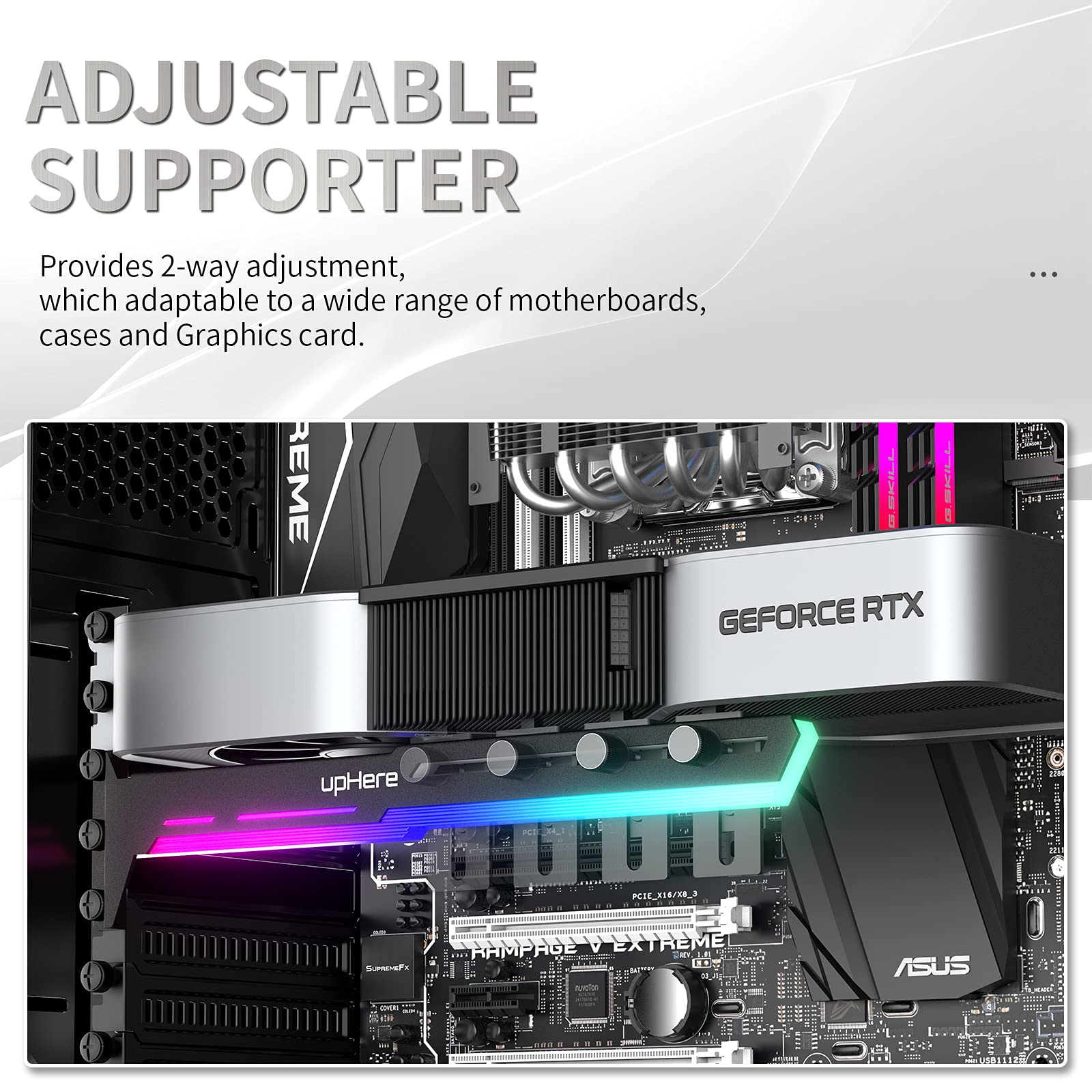 upHere 5V 3PIN Addressable RGB Graphics Card GPU Brace Support Video Card Sag Holder,Built - Image 3