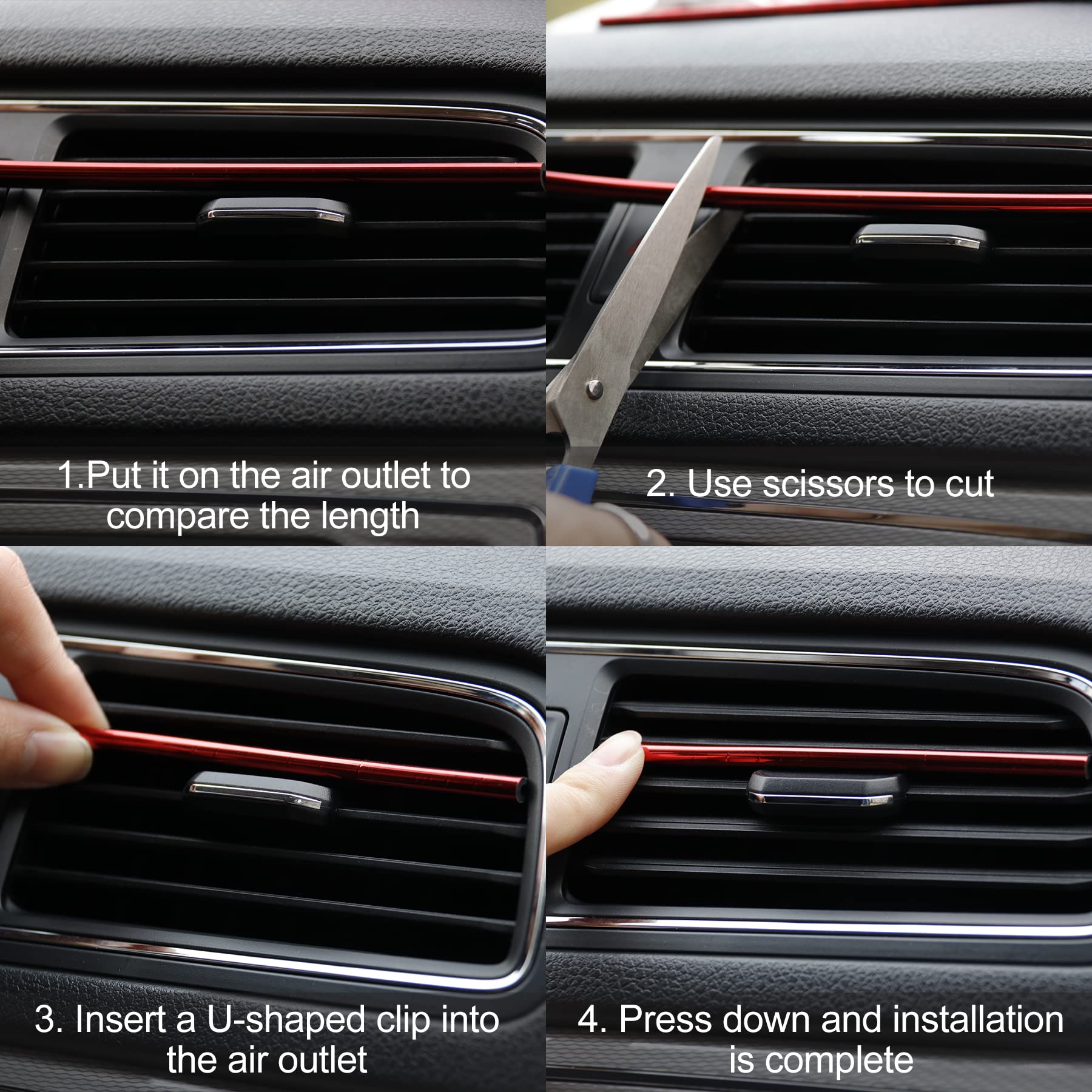 SINGARO 20 Pieces Car Air Conditioner Air Outlet Decorative Strips, Bendable DIY, Universa - Image 3