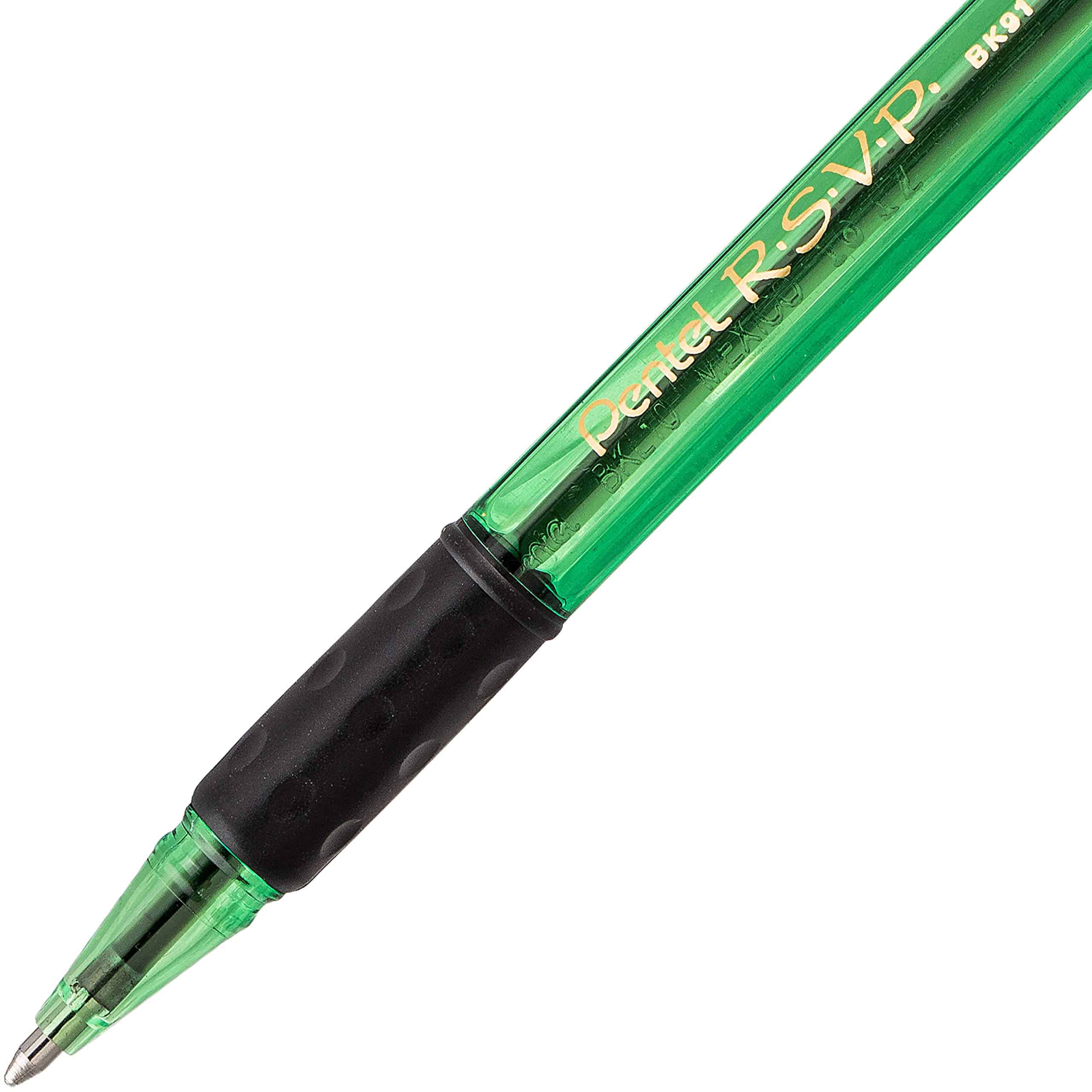 Pentel R.S.V.P. Razzle-Dazzle Ballpoint Pen, Medium Line, Green Barrel, Black Ink, Box of - Image 5