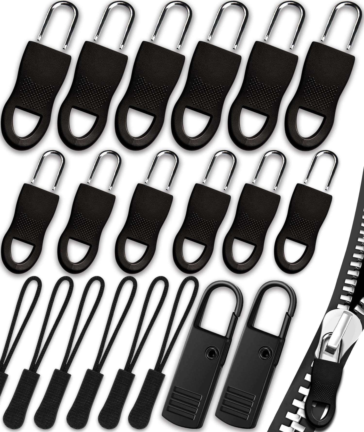Zipper Pull, Universal Zipper Pull Replacement Kit, Removable Zipper Pulls Tab Replacement