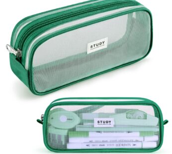 KALIDI Grid Mesh Pencil Case Large Capacity Pencil Case Big Pencil Pouch With Zipper Simpl