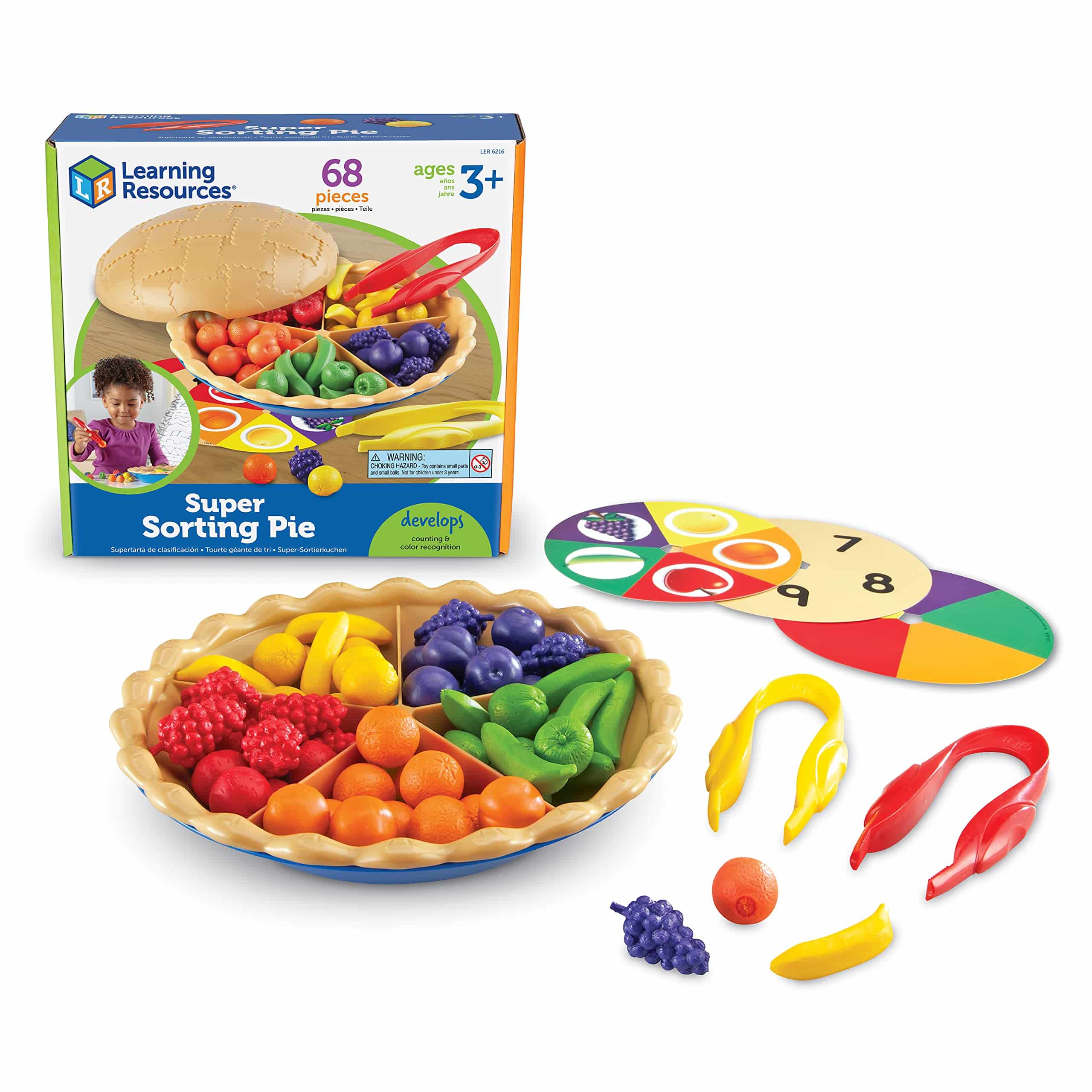 Learning Resources Super Sorting Pie - 68 Pieces, Ages 3+ Toddler Fine Motor Toy, Preschoo